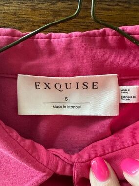 Exquise Pink Mini Shirt Dress